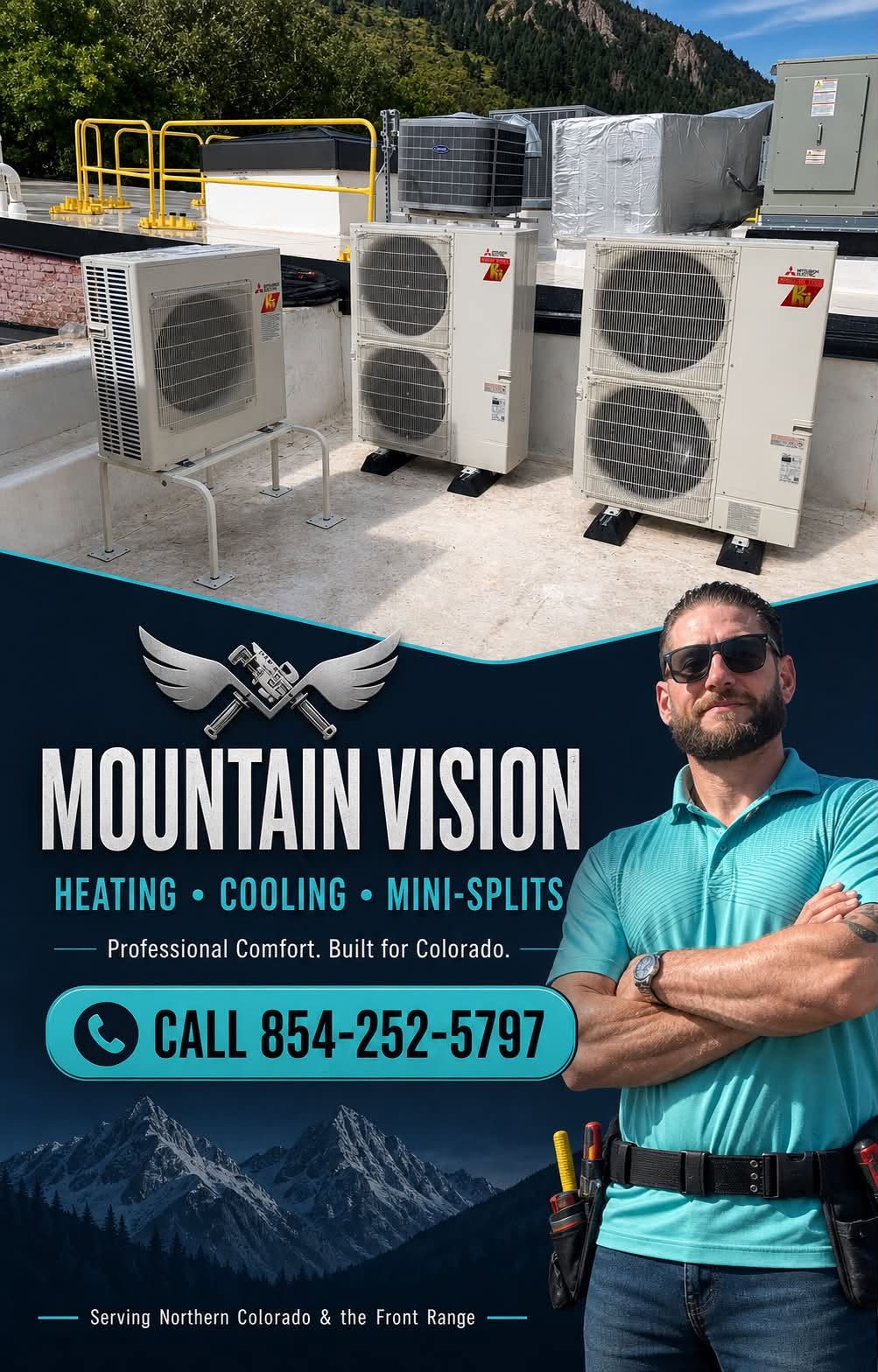 Control wiring connections on an HVAC unit